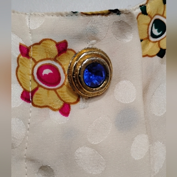 VINTAGE JEWEL JACQUARD SILK BLOUSE - Picture 6 of 11